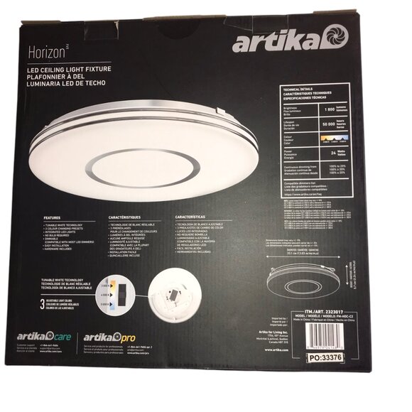 NEW ARTIKA Ceiling Light Fixture Flush Mount Round Circular Adjustable Warmth - Picture 9 of 10
